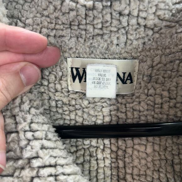 Winona Sherpa Wool Vest L Gray Zip Front Fleece Lined Cozy Unisex Outdoor Style - Picture 6 of 7